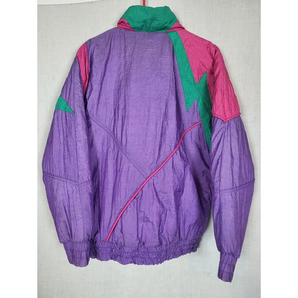 Ultimate 80's Puffer Ski Jacket Women's L Retro Vintage Coat Purple Pink Winter - Picture 3 of 8